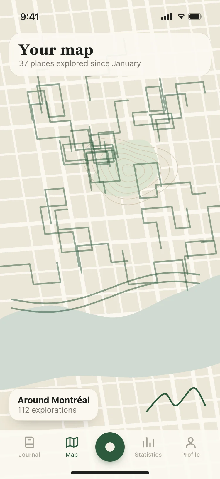 Your map: every route you’ve walked around Montréal
